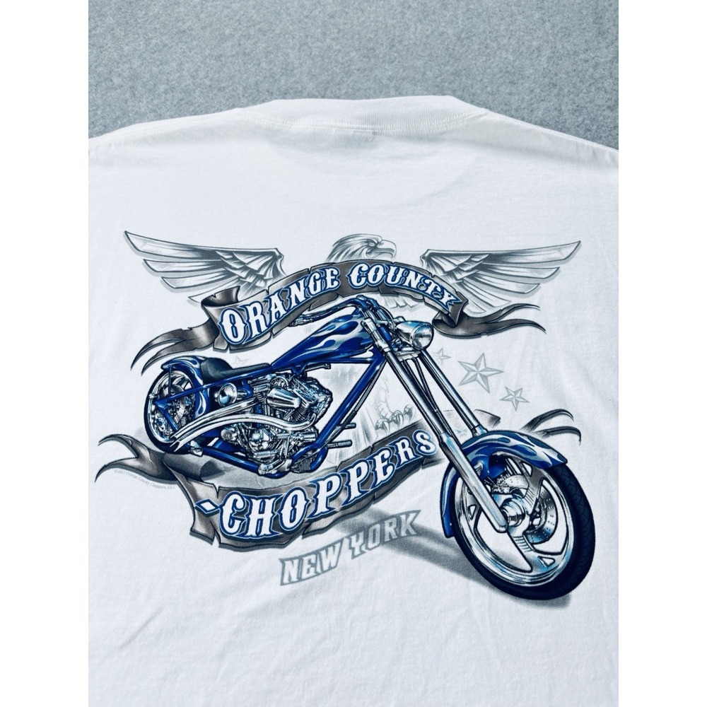 Y2K Vintage Orange County Choppers T-Shirt Mens Large White Graphic Motorcycle